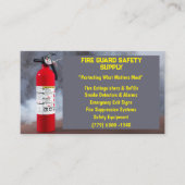 煙・赤消火器消火器防火事業 名刺 (正面)