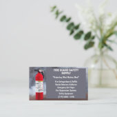 煙・赤消火器消火器防火事業 名刺 (スタンド正面)