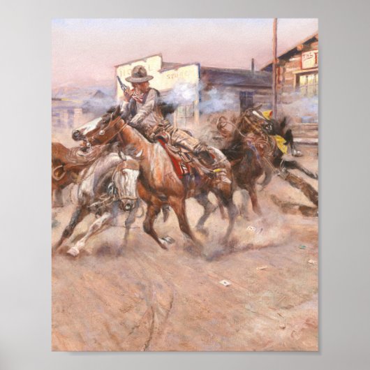 煙。45, 1908チャールズ・マリオン・ラッセル ポスター (正面)