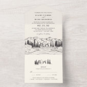 煙 | Mountain 結婚 Sketch's オールインワン招待状 (内側)