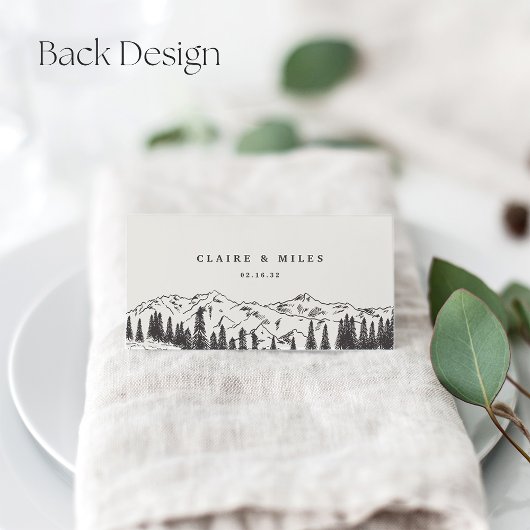 煙 | Mountain 結婚 Sketch's プレイスカード