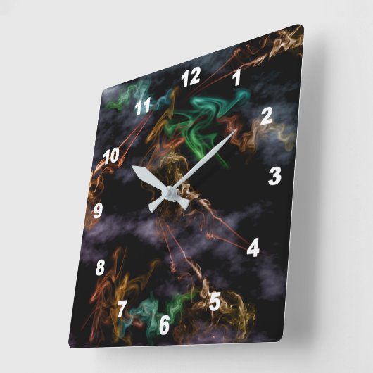 "煙'N火災" スクエア壁時計 (傾斜)