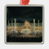 照らされた噴水の表示 メタルオーナメント (正面)