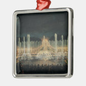 照らされた噴水の表示 メタルオーナメント (左)