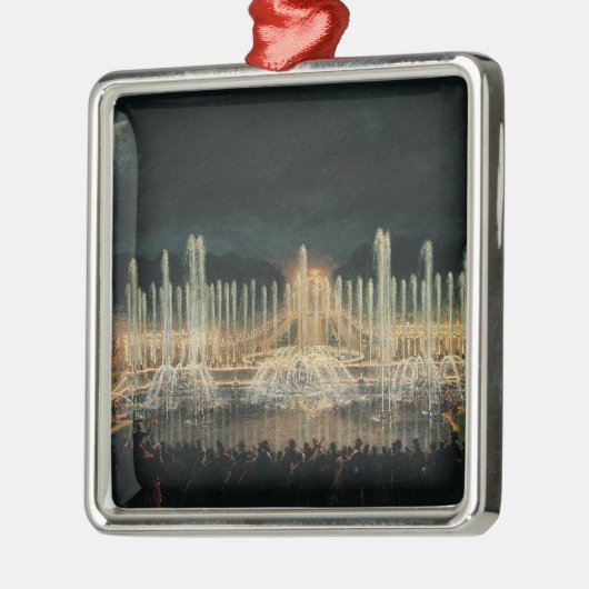 照らされた噴水の表示 メタルオーナメント (左)