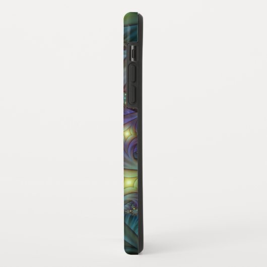 照らされた抽象芸術ブルーパープルフラクタル名 Case-Mate iPhoneケース (裏面/左)