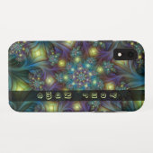 照らされた抽象芸術ブルーパープルフラクタル名 Case-Mate iPhoneケース (裏面(横))