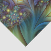 照らされた抽象芸術光沢のある青い紫色のフラクタルアート 薄葉紙 (詳細)