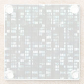 照らされた窓パターン ガラスコースター (裏面)