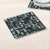 照らされた窓パターン スクエアペーパーコースター (アングル)