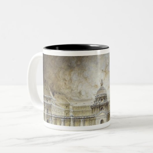 照らされるルクセンブルク宮殿 ツートーンマグカップ (正面左)