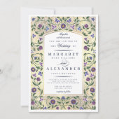 照らさ縁どれた結婚式招待状/フェイク金ゴールド 招待状 (正面)