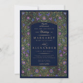 照らさ縁どれた結婚式招待状/フェイク金ゴールド 招待状 (正面)