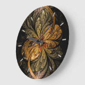 照る葉のフラクタルの芸術 ラージ壁時計 (傾斜)