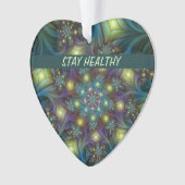 照光抽象芸術ブルーパープルフラクタルオート文字 オーナメント (正面)