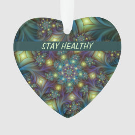 照光抽象芸術ブルーパープルフラクタルオート文字 オーナメント