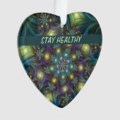 照光抽象芸術ブルーパープルフラクタルオート文字 オーナメント (正面)