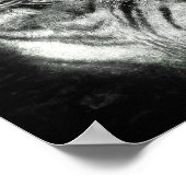 照光虎の頭の深いスケッチ線アート ポスター (角)