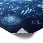 照明されたデジタル設計図 ポスター (角)