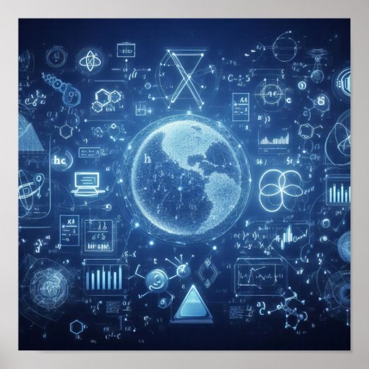 照明されたデジタル設計図 ポスター (正面)