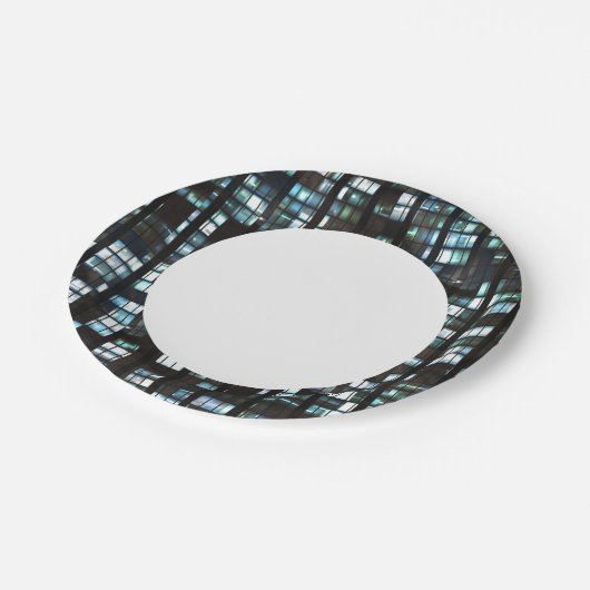 照明された窓のパターン ペーパープレート (アングル)