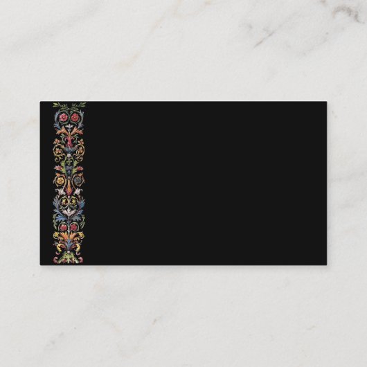 照明されたMedievaフローラ編集可能名刺 名刺 (裏面)