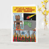 照明のお誕生日ケーキの愚かな方法はカードの良否を明りにすかして調べます カード (黄色い花)