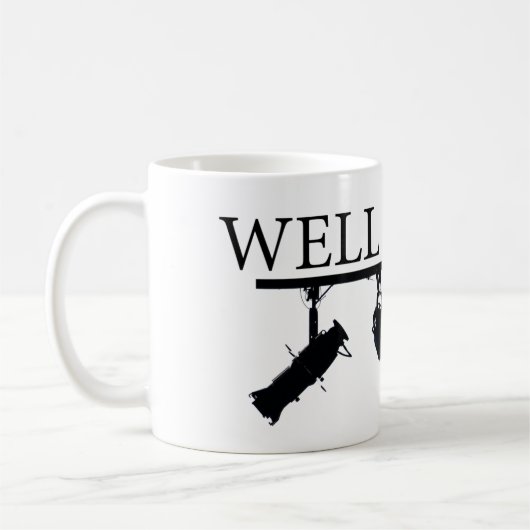 照明のエンジニアまたは技術者のための"健康なつるされた"マグ コーヒーマグカップ (左)