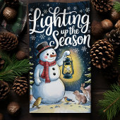 照明アップザシーズン雪だるまクリスマス キッチンタオル