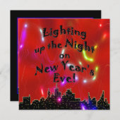 照明アップ大晦日 – パーティの招待状 招待状 (正面/裏面)