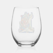 照明イニシャルL ステムなしワイングラス (裏面)