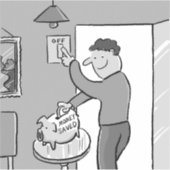 照明エネルギーをオフに救する シール (正面)