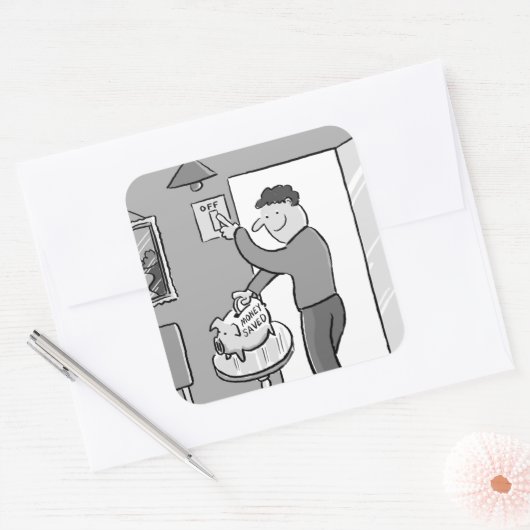 照明エネルギーをオフに救する スクエアシール (封筒)