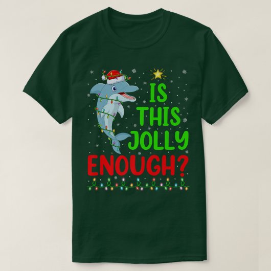 照明クリスマスツリーはすてきこの十分なイルカCh Tシャツ (デザイン正面)