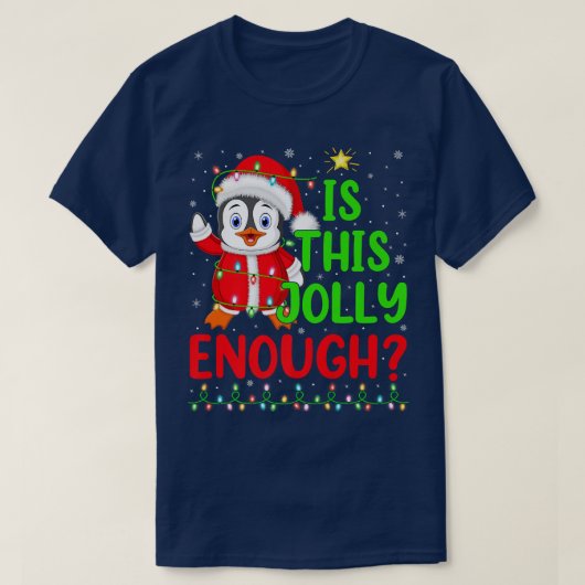 照明クリスマスツリーはすてきこの十分なペンギンCh Tシャツ (デザイン正面)