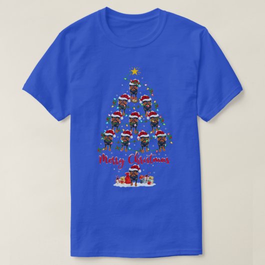 照明クリスマスマッチングサンタブリュッセルグリフォンChri Tシャツ (デザイン正面)