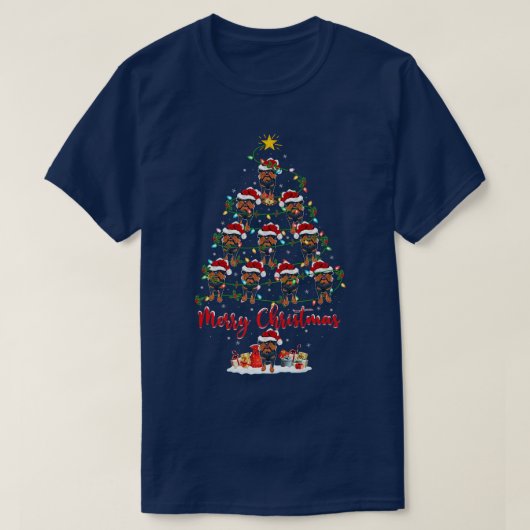 照明クリスマスマッチングサンタブリュッセルグリフォンChri Tシャツ (デザイン正面)
