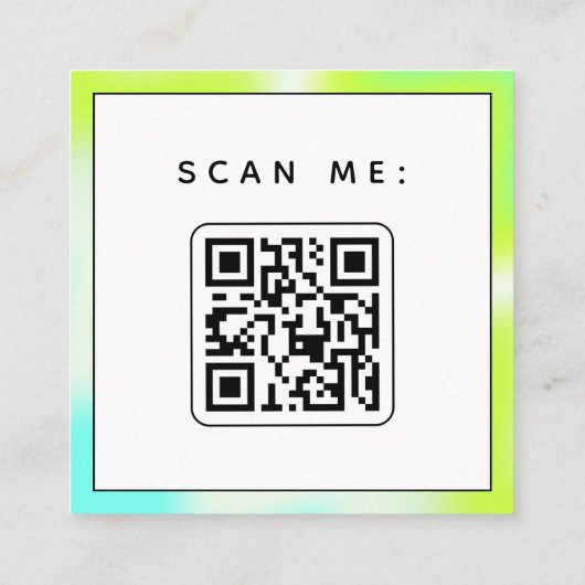 照明グリーンシェード春フレッシュソーシャルメディア スクエア名刺 (裏面)