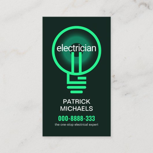 照明グリーン電気工事用バルブフィラメント 名刺 (正面)