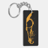 照明スカルオレンジ絵を描の作成 キーホルダー (正面左)