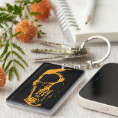 照明スカルオレンジ絵を描の作成 キーホルダー (正面右)