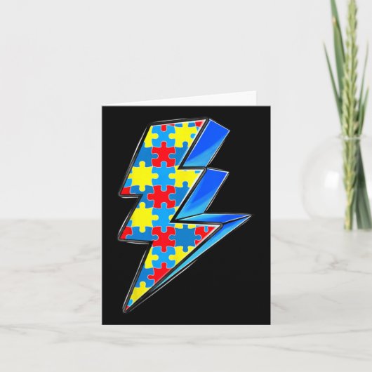 照明ボルトパズル自閉症啓発デイサポート カード (正面)