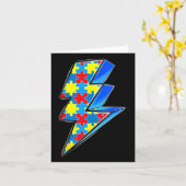 照明ボルトパズル自閉症啓発デイサポート カード (黄色い花)