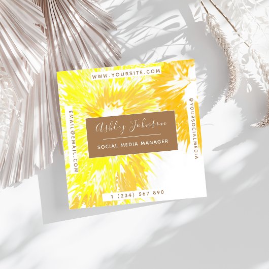 照明モダン絞り染めカラフル鮮やか スクエア名刺