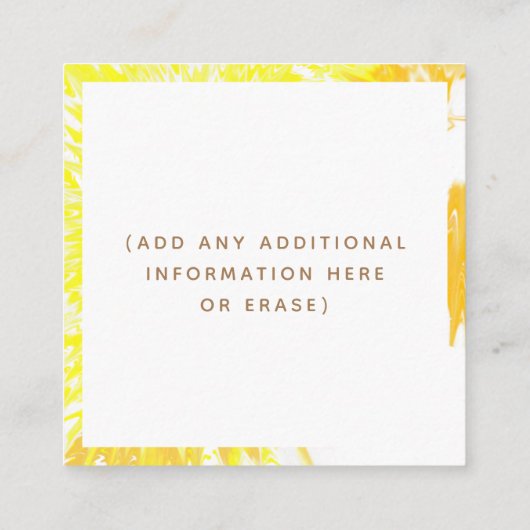 照明モダン絞り染めカラフル鮮やか スクエア名刺 (裏面)