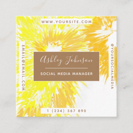 照明モダン絞り染めカラフル鮮やか スクエア名刺 (正面)