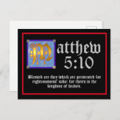 照明レタリングマタイ5バイブルゴスペル引用文 ポストカード (正面/裏面)