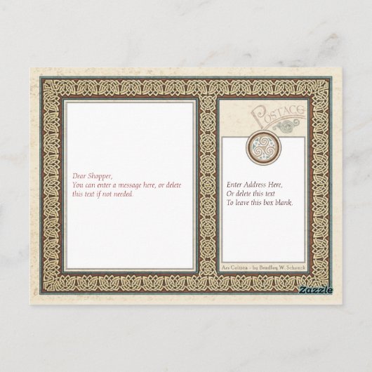 照明付きケルト十字はがき ポストカード (裏面)