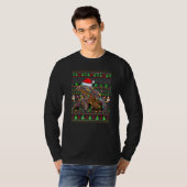 照明付きコモドドラゴン クリスマスセーター風デザインTシャツ Tシャツ (正面フル)