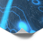 照明付きネットワークと光路を持つ惑星 ポスター (角)